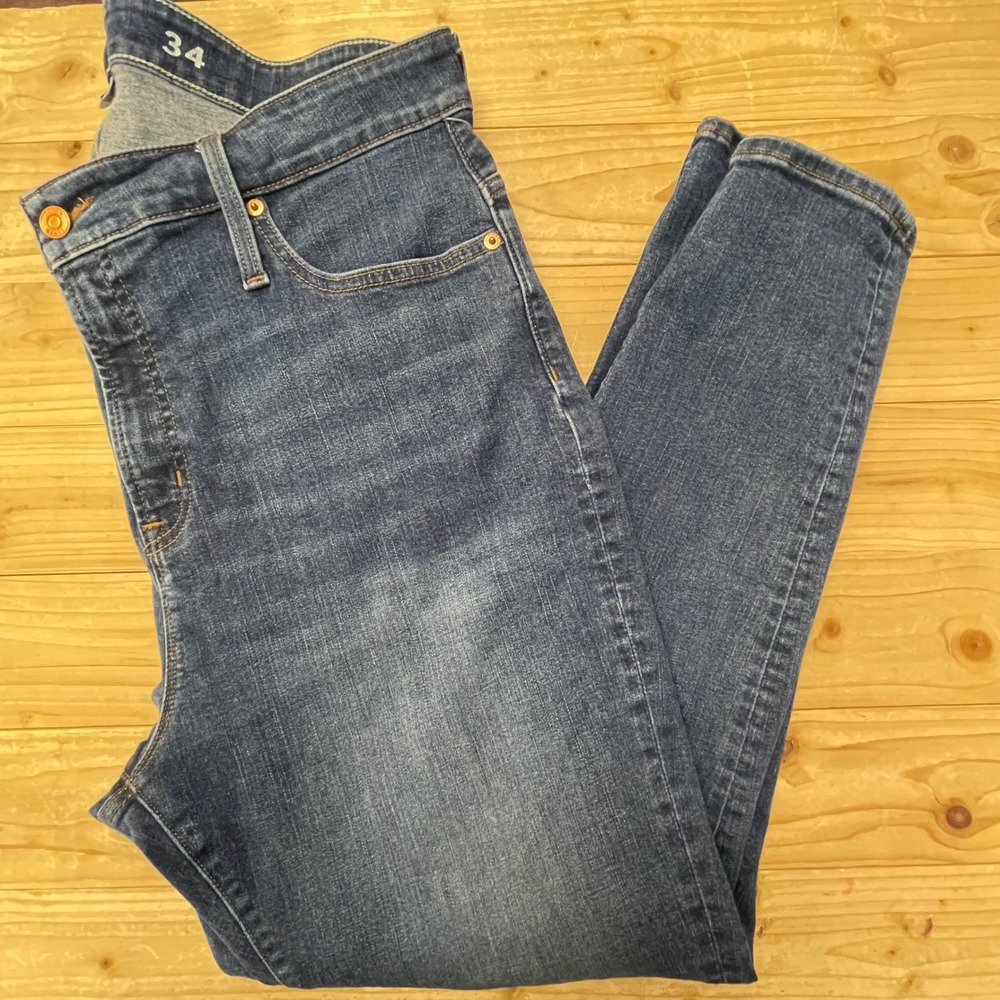 J.Crew Curvy Toothpick‎ Skinny Jeans Womens 34 Blue High Rise Stretch Denim